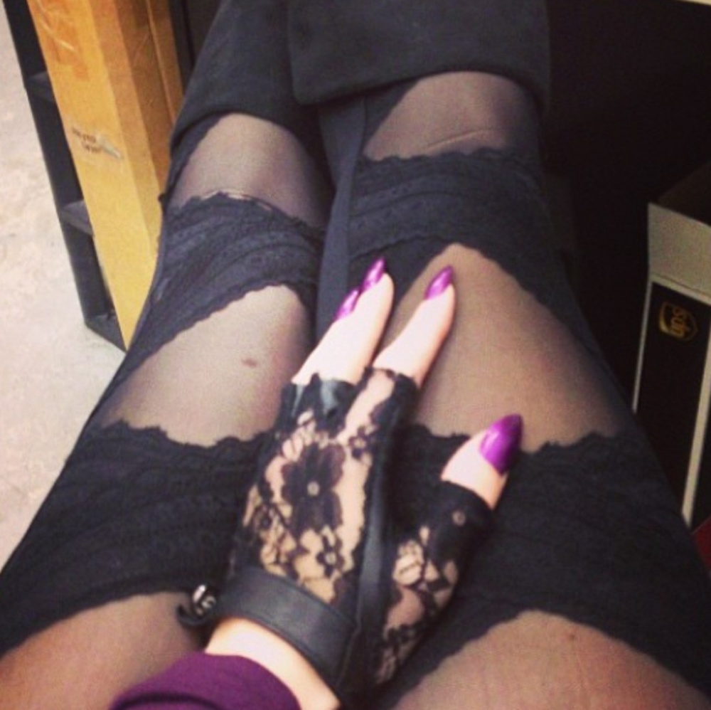 Bebe lace sheer leggings